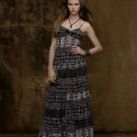 Ralph Lauren Denim & Supply Tribal Abstract Flowy Tiered Maxi Dress Medium - Picture 11 of 11